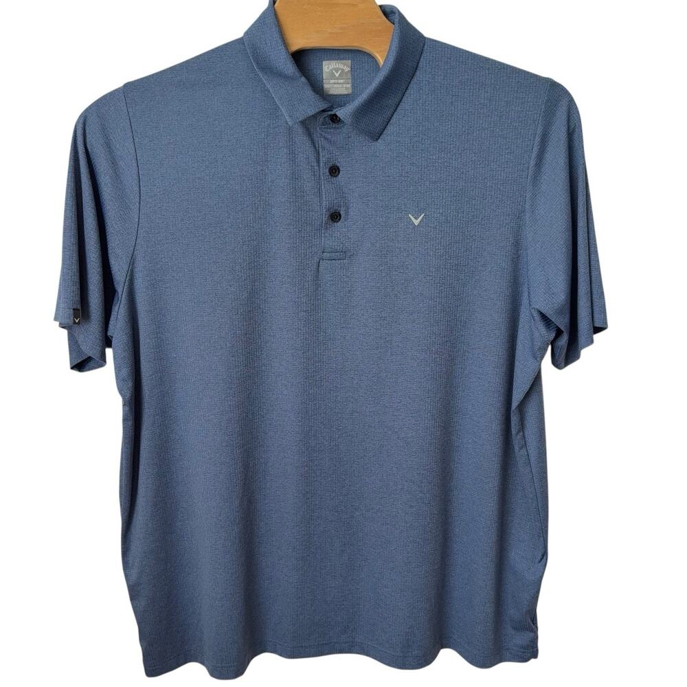 Callaway Golf Polo Shirt Men's Size 2XLT Tall Blue Short Sleeve Opti-Dri - Picture 2 of 4